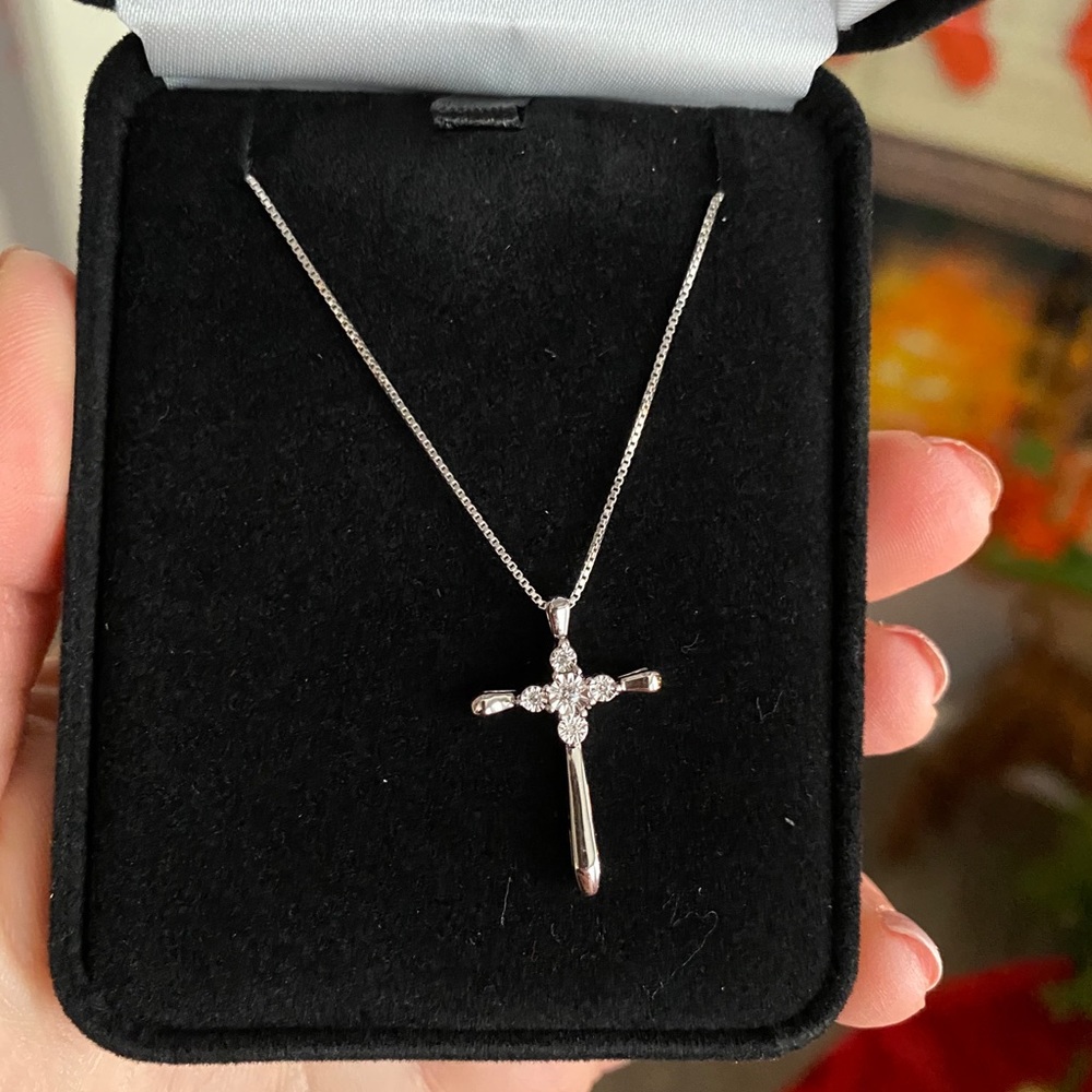 Diamond cross necklace